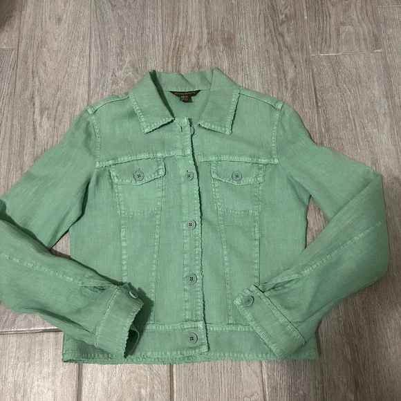 LIKE NEW! Women's Tommy Bahama Palms Linen Jacket - XS - Picture 4 of 15